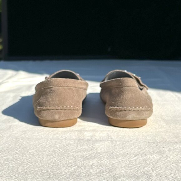 Coach Logo Hardware Taupe Fortunata Driving Moccasins Size 9.5 - Picture 5 of 6